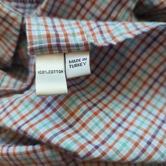 Barbour Country Tattersall Button Up Shirt Mens L Check Colorful Short Sleeve - Picture 7 of 7